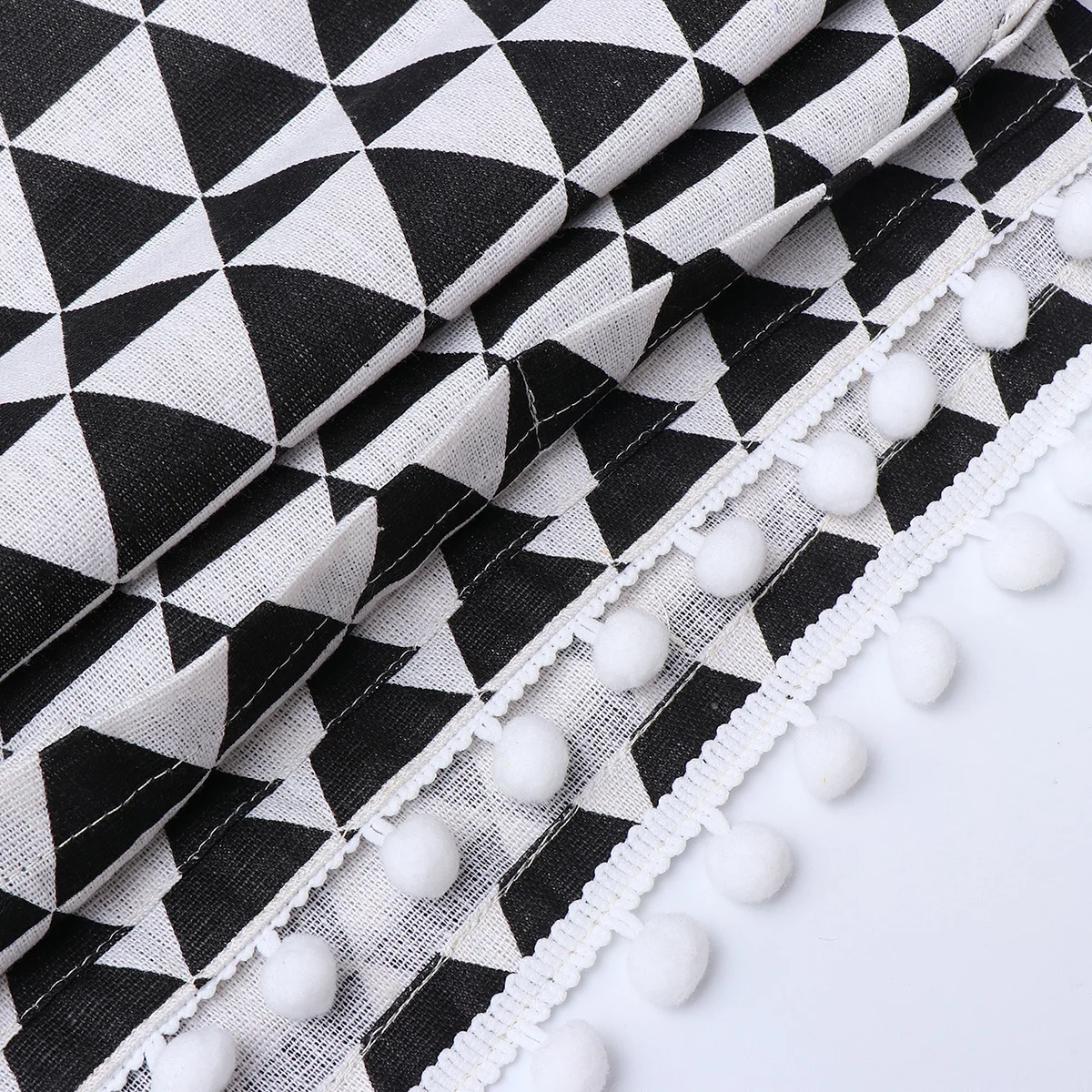 القطن الكتان غطاء فرن الميكروويف العالمي 30x90 سنتيمتر مثلث أسود الغطاء الواقي فرن محمصة اللاحم ديكور المطبخ #2