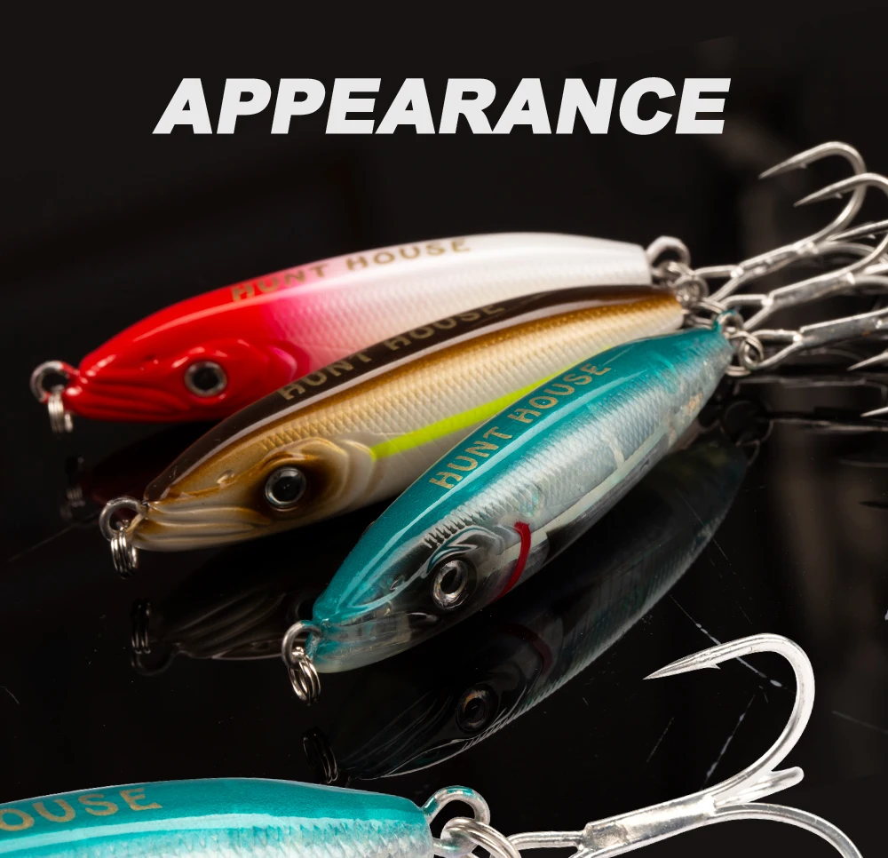 Hunthouse Wobly Bleistift-Angelköder, Salzwasser, sinkend, langsam, Wobbler, harter Köder, Trolling, 62 mm, 16,8 g, für Forellen-Seebarsch-Gerät LW540 – Detail 5