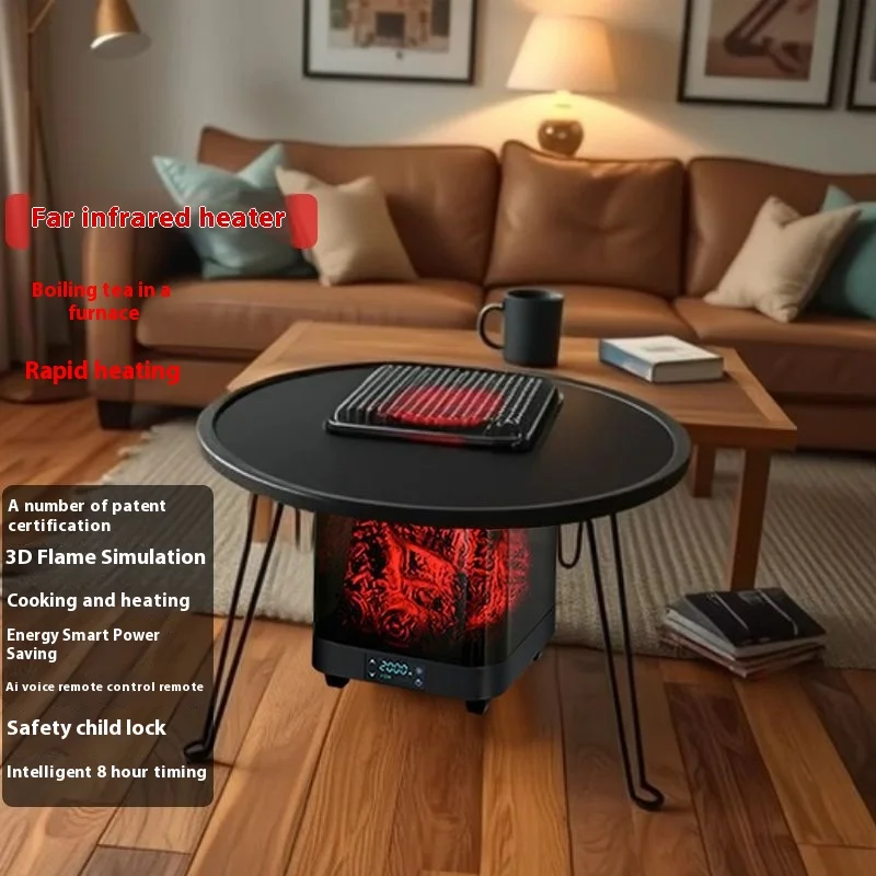 OEM Multi-Functional Household Electric Heater Simulated Flame Far Infrared Technology Fast Portable Cooking EU UK Energy-Saving