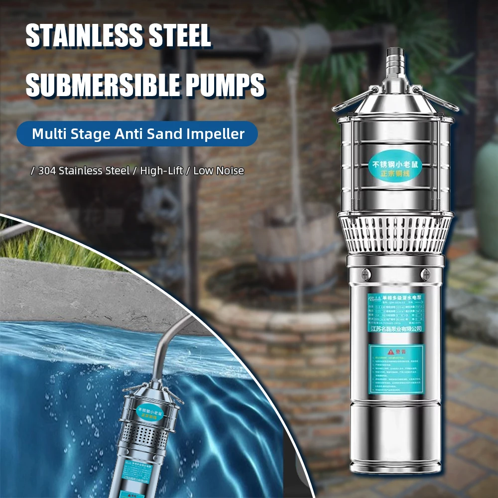 

Electric Submersible Pump 220V 380V High Head High Flow Water Pump Oil-immersed Three-phase High Pressure Water Pumps Low Noise
