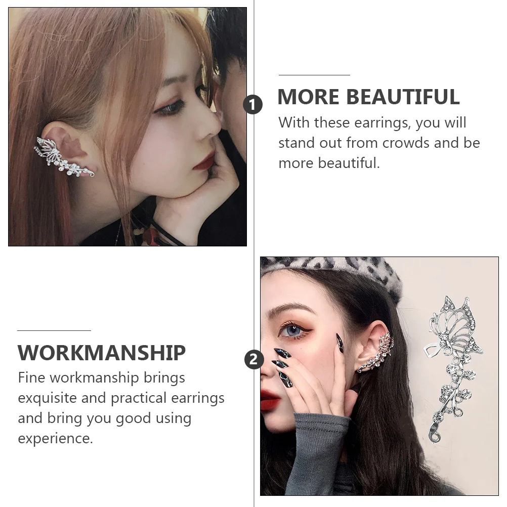 

1Set Elf Ear Studs Silver Alloy Earrings Durable Fashionable Woman Earrings Exquisite Long Lasting Gifts for Girls