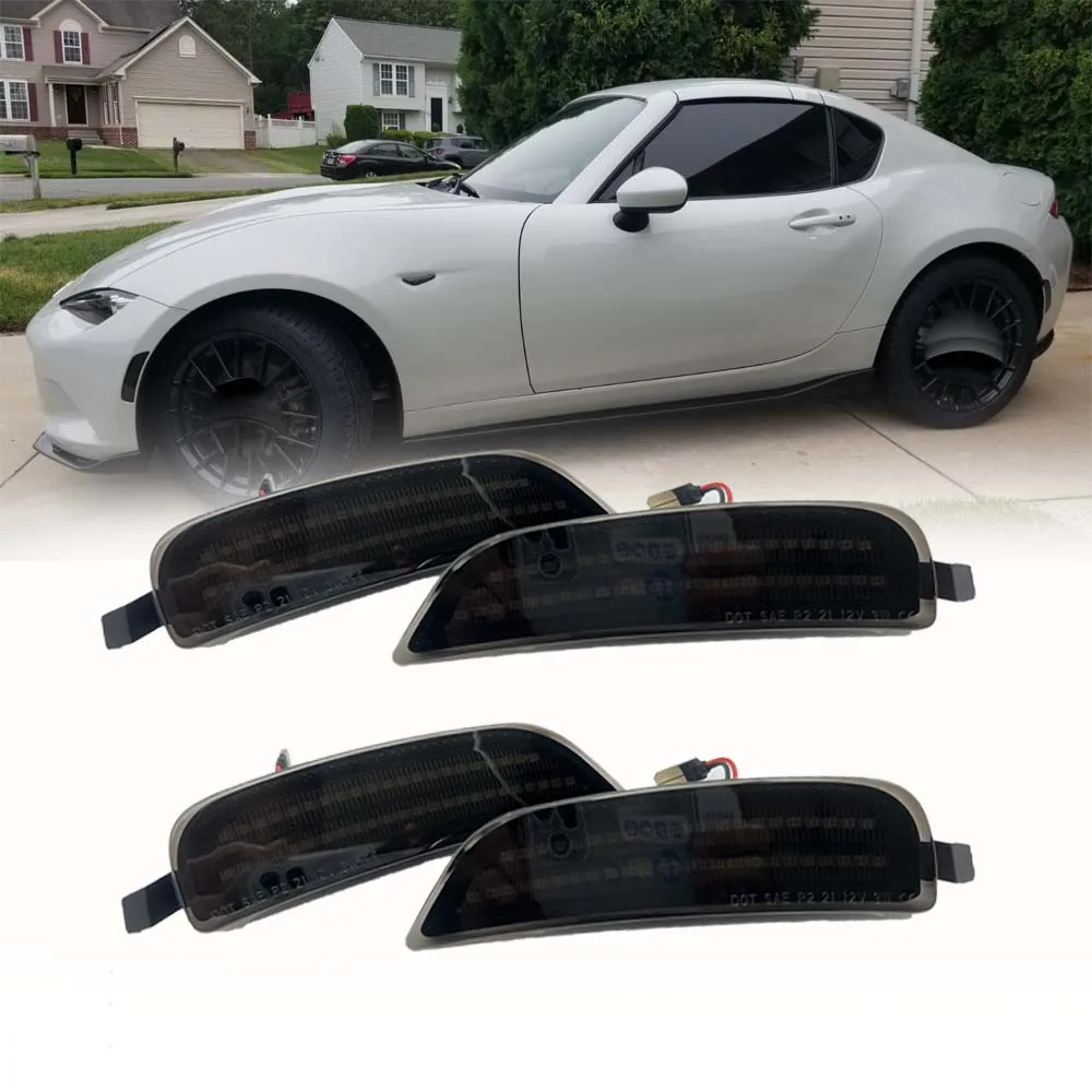 Red or Amber LED Side Marker Bumper Corner Turn Signal Light For 2016-2021 Mazda Miata MX5 ND Canbus Reflector Light LED