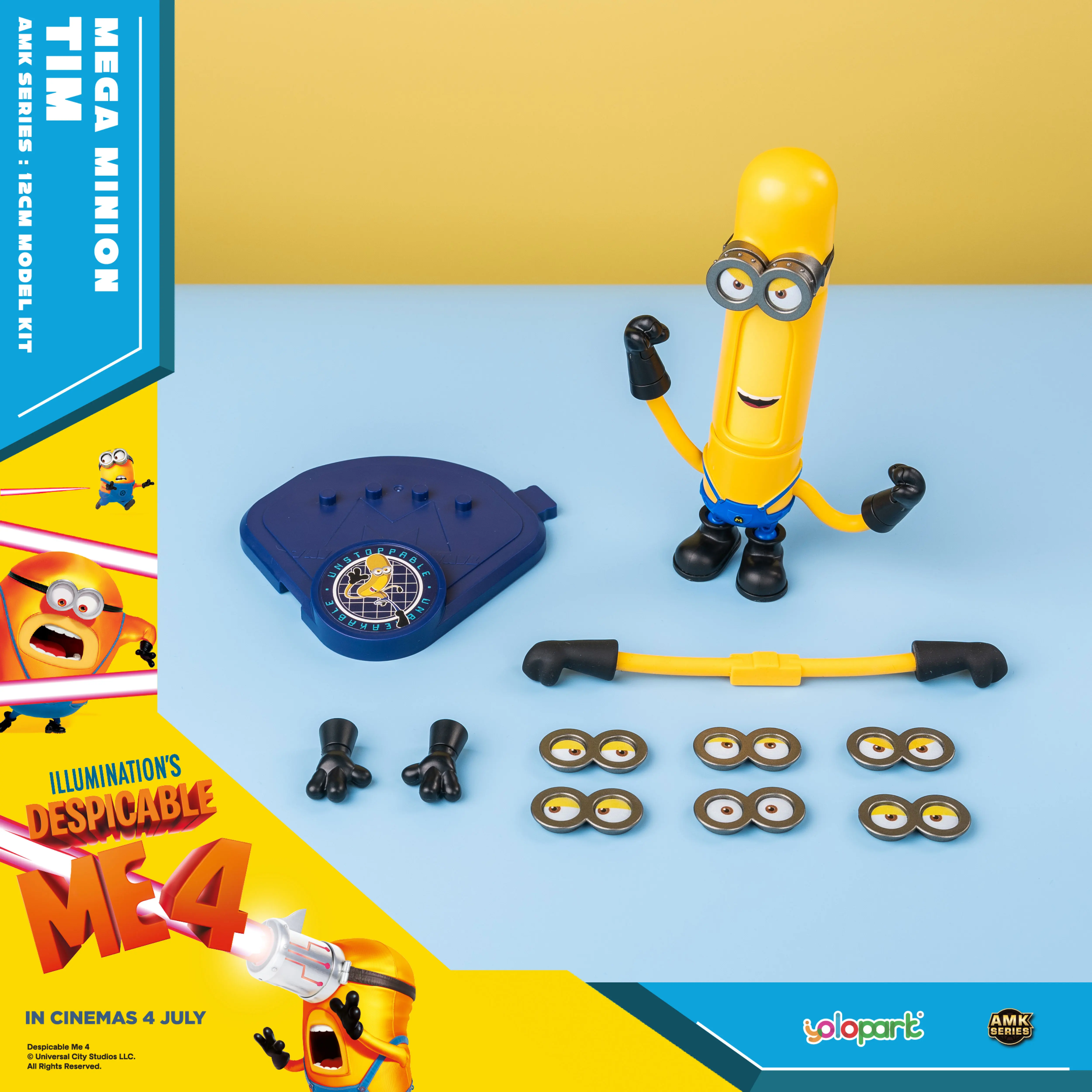 YOLOPARK 13cm Despicable Me 4 -Mega Minion TIM Toy Model kit Mega Gift for Kids Tim Action Figures