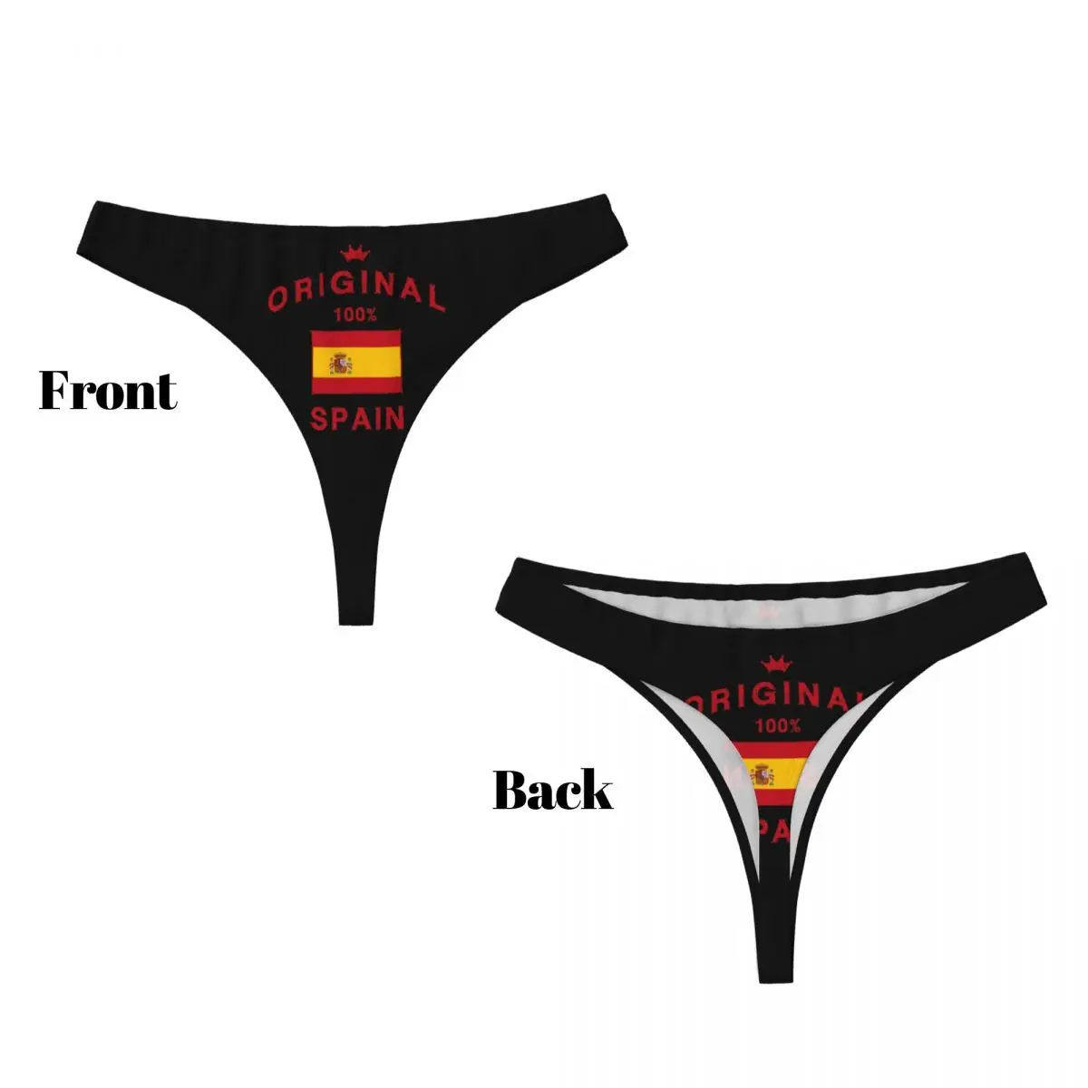 Personalizado espanha bandeira espanhola g-string calcinha sexy respirável feminino estiramento tangas conforto roupa interior