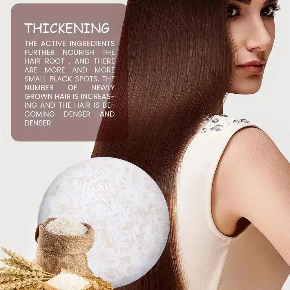 1/2/3 Stück Bio-Reis-Shampoo-Seifenstück reinigt ölfreie Konditionierungsseife Reiswasserprotein, nährendes Haarwachstums-Seifenstück