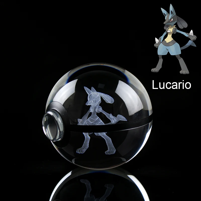 

Pokemon Lucario 8cm crystal ball model popular Pokemon game animation peripheral toys monster figurine dropshipping glass ball