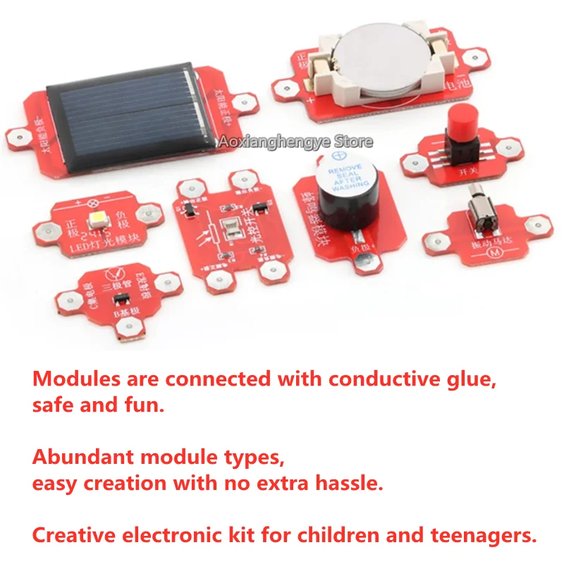 Electronic Building Blocks Stem Kit - 2個入り、導電性接着剤を使用した電子工作ブロックキット。STEM教育、子供やティーンエイジャー向けの科学実験に最適。BOMリストに基づいた見積もりも可能です。
