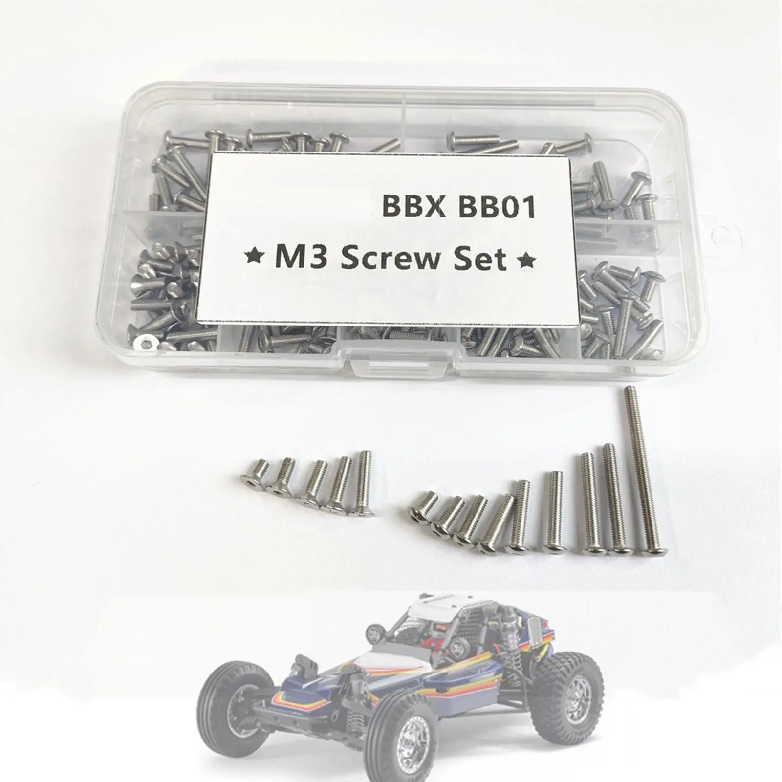 120 Pieces RC CAR M3 Screws Kits DIY Accessory for BB01 RC Car Truck Sturdy RC