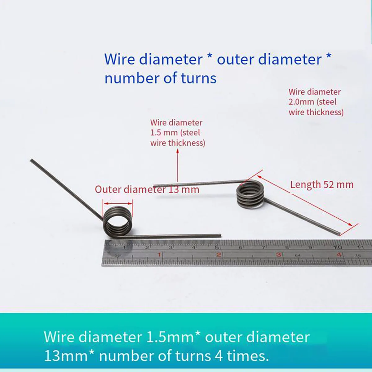 Dubbele torsieveer Staal Roestvrij staal Vernikkeld Gegalvaniseerde zwarte draadstripper Accessoire Onderdeelveer
