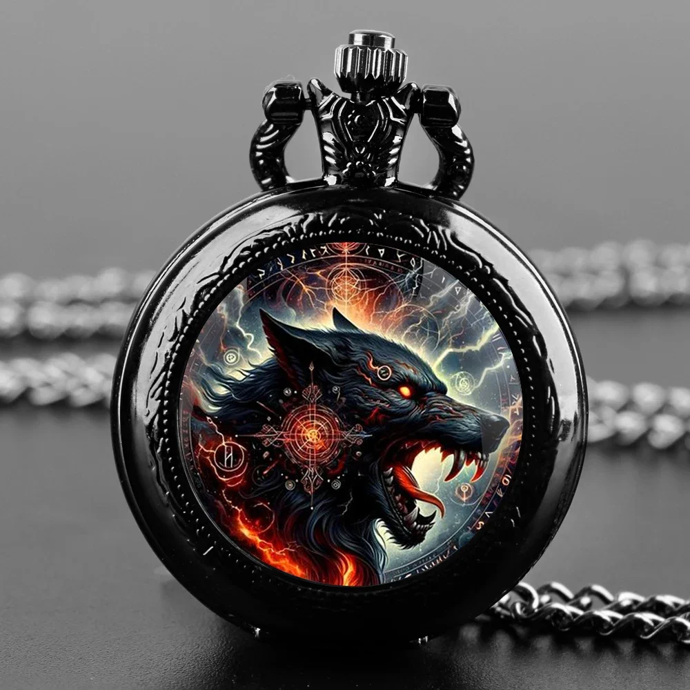 كول الذئب تصميم ساعة جيب كوارتز قلادة ساعة سلسلة قلادة النساء الرجال ساعة جيب الاطفال مجوهرات هدايا reloj دي bolsillo #1