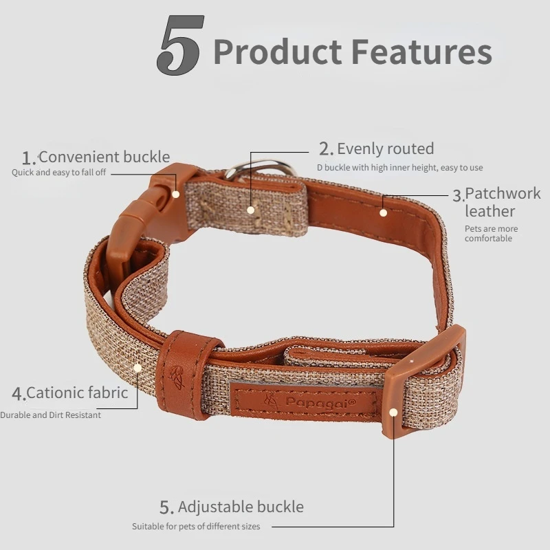 PU leather dog collar leash go out to walk the dog animal collar dog leash pet leash High quality cationic fabric quick release