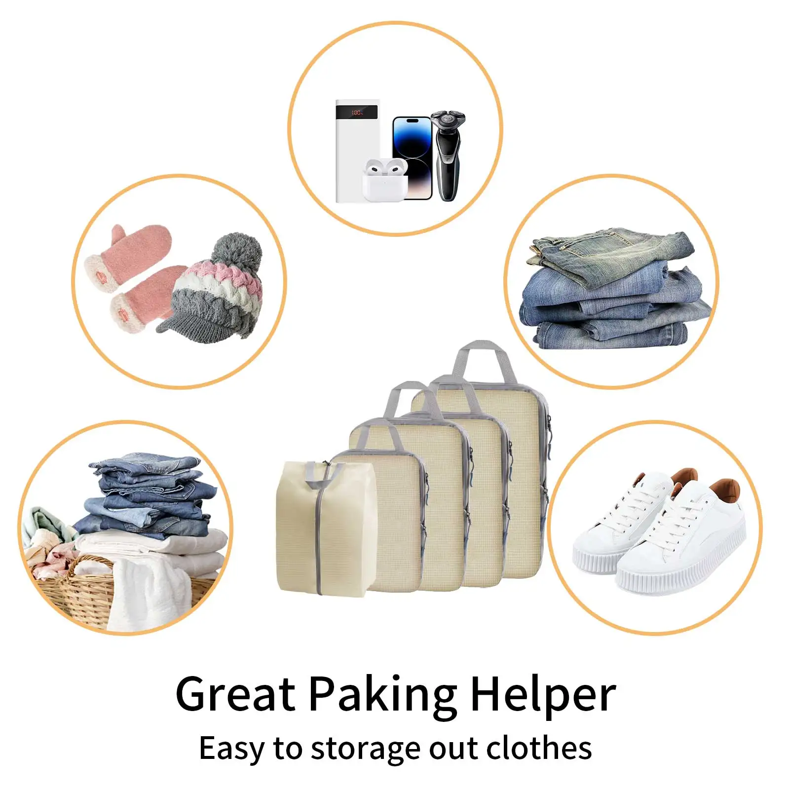 8/6 stücke Set Reise Lagerung Tasche Große Kapazität Gepäck Kleidung Sortierung Organizer Koffer Beutel Fall Essentials Schuhe Verpackung Cube – Detail 14