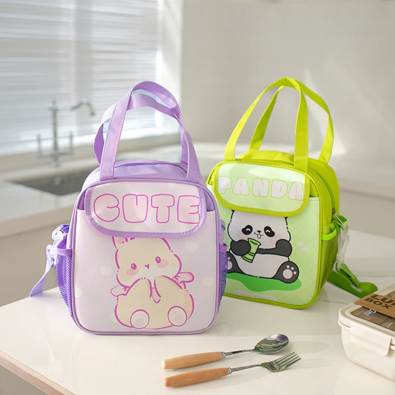 Thermal cartoon students portable lunch box bag aluminum foil thickened crossbody lunch bag work family with lunch bag