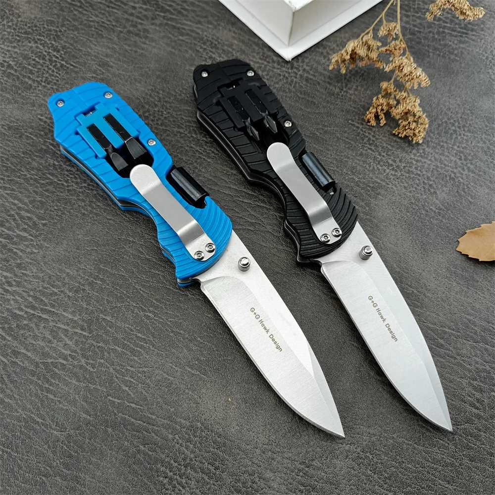 KS 1920 Select Fire Multi-Function Pocket Folding Knife, 4-piece Bit Set and Driver，8Cr13Mov Blade Nylon Fiber Handle EDC Tool