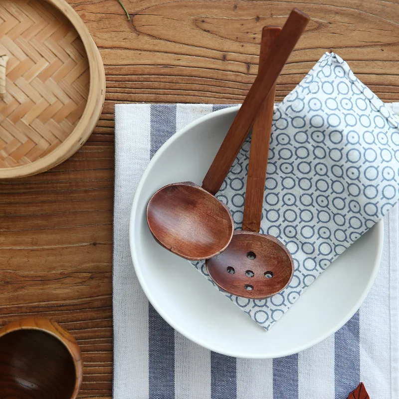 Hot Selling Japanese  Lamian Noodles Spoon Turtle Shell Soup Spoon Leak Spoon Wooden Ajisen Lamian Noodles Spoon Hot Pot Spoon