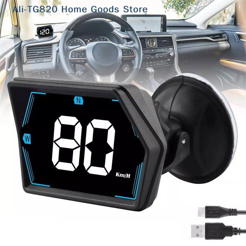 

[TG820]Overspeed Alarm Car Accessories G20 For Car Truck Bus Digital GPS Compass Speedometer Big Font Head Up Display Car HUD