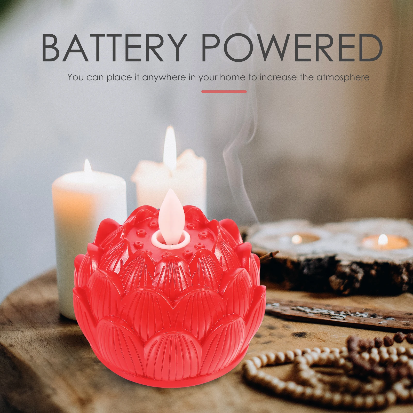 

6 Pcs Decorations for Home Electronic Light Lotus Lamp LED Shape Red Plastic