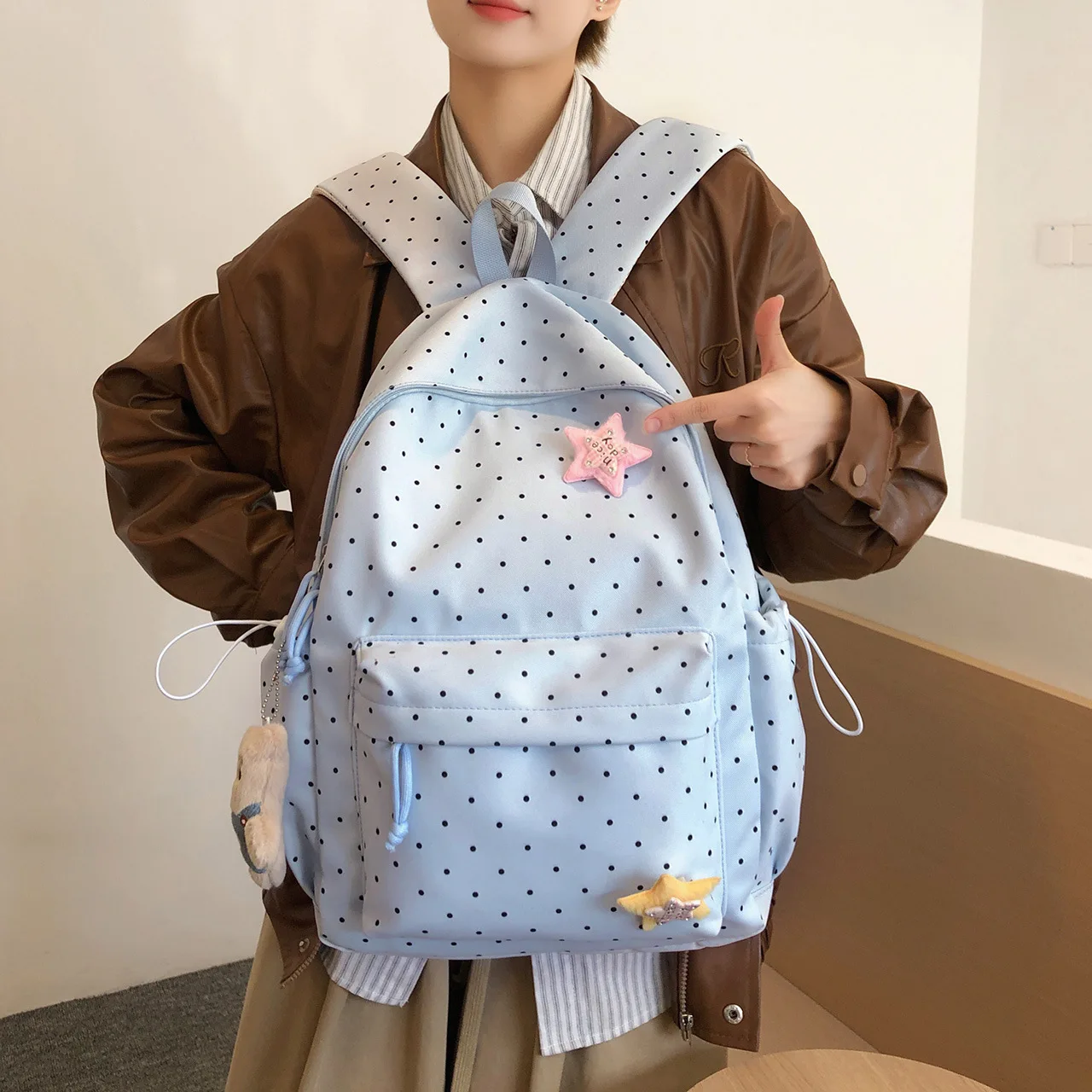 

Big Capacity Multi-Pocket School Bag for Students Daily Travel Outdoor Hiking Fashion Unisex Shoulder Bag with Adjustable