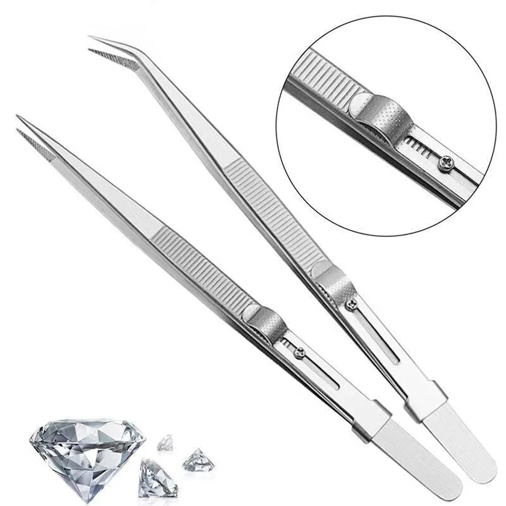 Strumento per la creazione di gioielli Pinzette per gioielli Componente Kit fai da te Strumento per la creazione di strumenti Strumenti di riparazione Acciaio inossidabile con chiusura a scatto