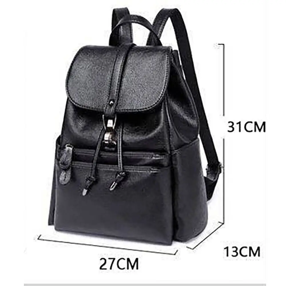 Soft PU Leather Women Backpack Dual Shoulder Strap Multi Pocket Soft Leather Mommy Bag Spacious Interior Large Capacity Rucksack view 6
