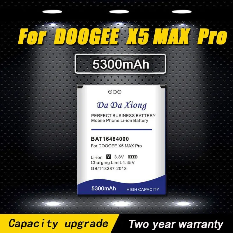 High Quality 5300mAhMobile Phone Battery For DOOGEE X5 MAX X5max Pro Battery 4000mAh BAT16484000