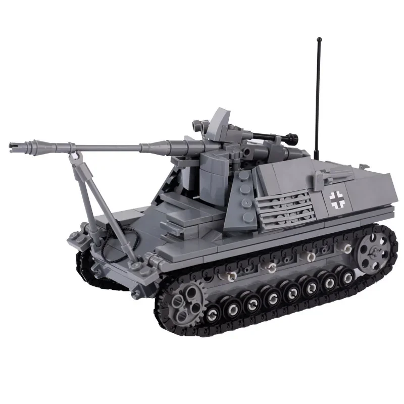 

WW2 Military German Marder Series Anti-aircraft Gun Tank Building Blocks Armed Combat Soldiers Model Bricks Toys For Gift