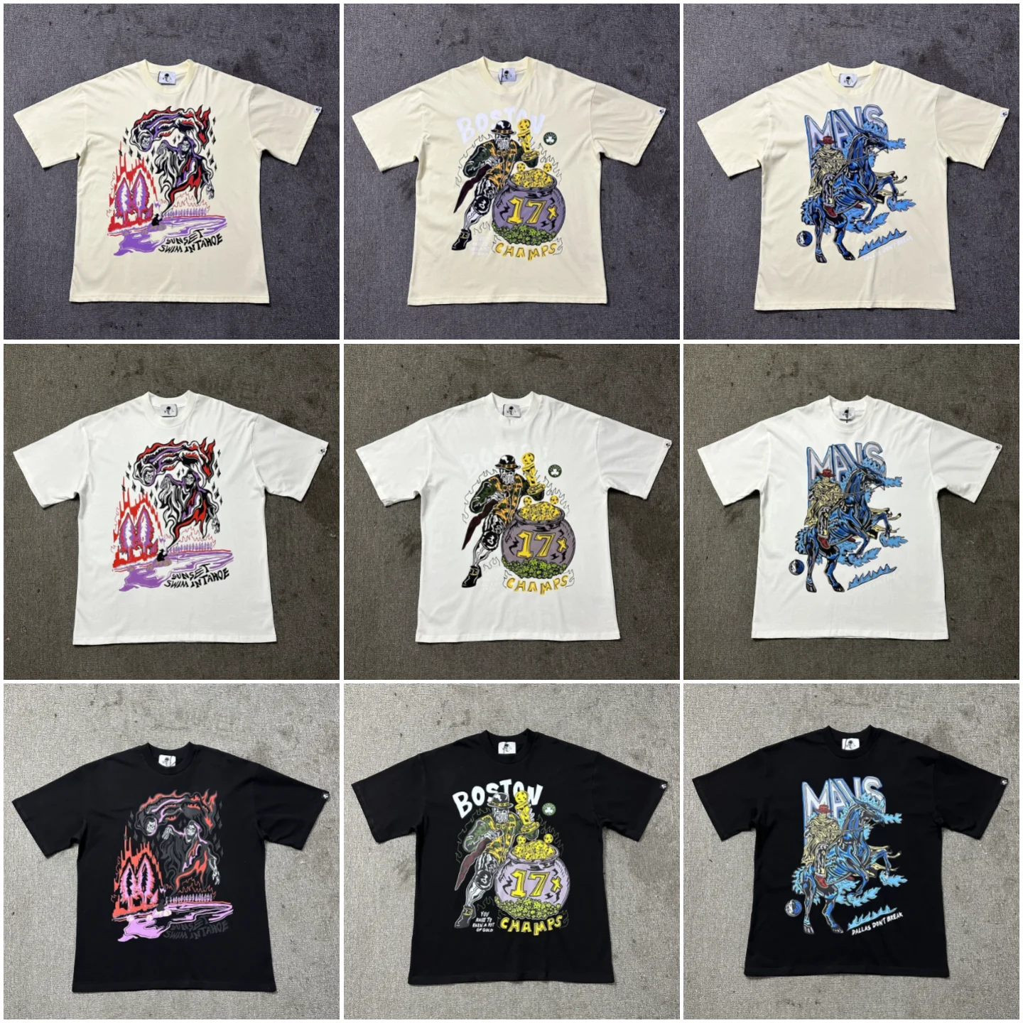 

Summer 2026 Street Style Loose Fit Cartoon Print round Neck Short Sleeve T-Shirt Unisex Comfortable Breathable Cotton Top