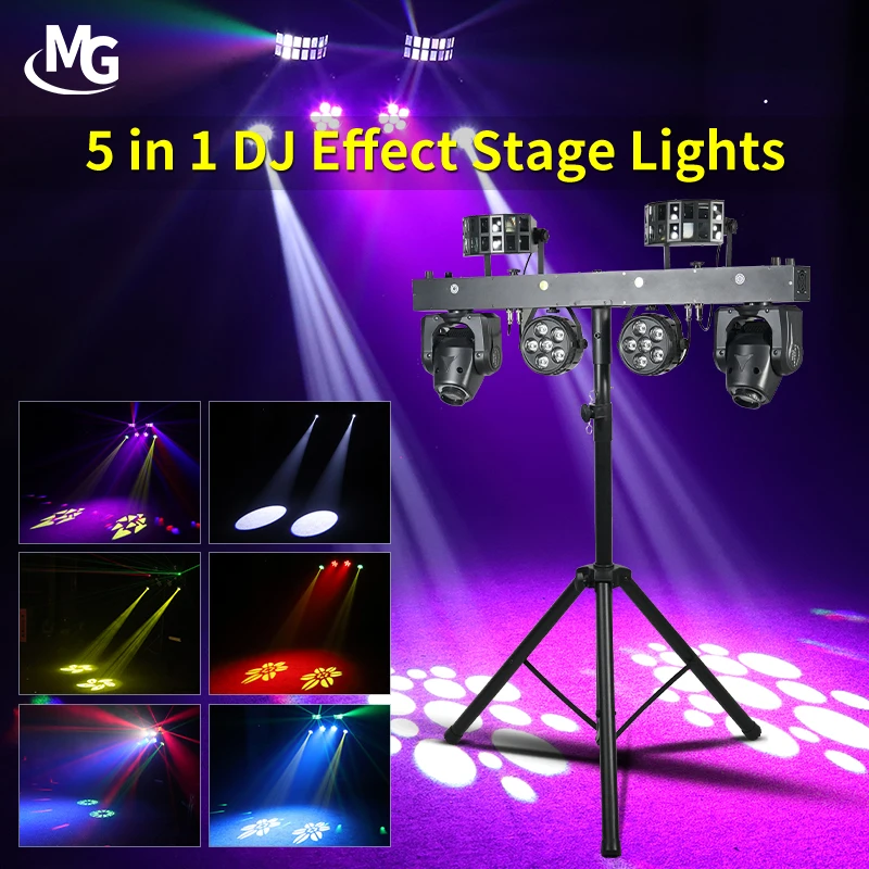 Портативный Dj Light Disco Set с подставкой RGBWA 5in1 Moving Head Beam Par Light Laser Light Dj Equipment для вечеринки, свадьбы, сцены