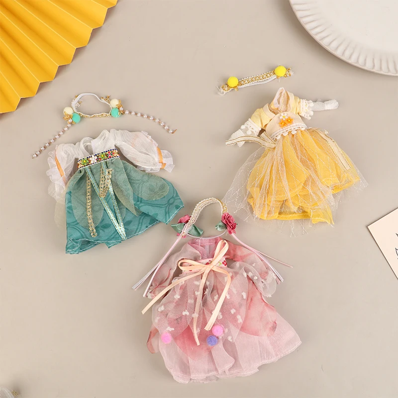 

16CM Chinese Style Doll Hanfu Dress Ancient Costume Gown Clothes Accessory Dress-Up Toy For Girls