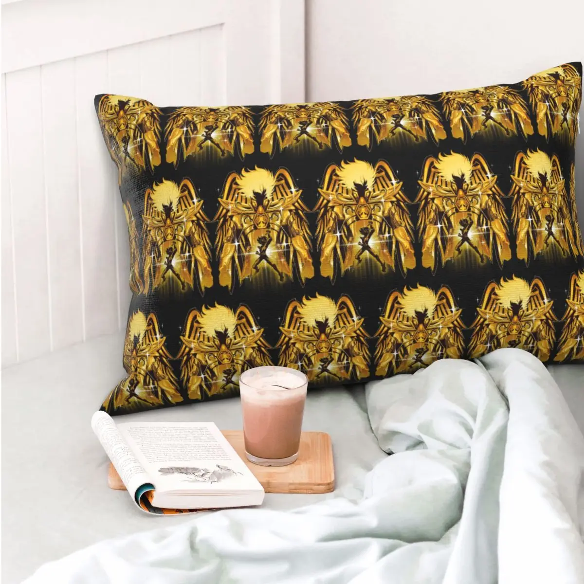 

Knights Of The Zodiac Pegasus Gold Rectangle Pillowcase Cushion Cover Decorative Bedroom Bed Home Comfort Throw Pillow
