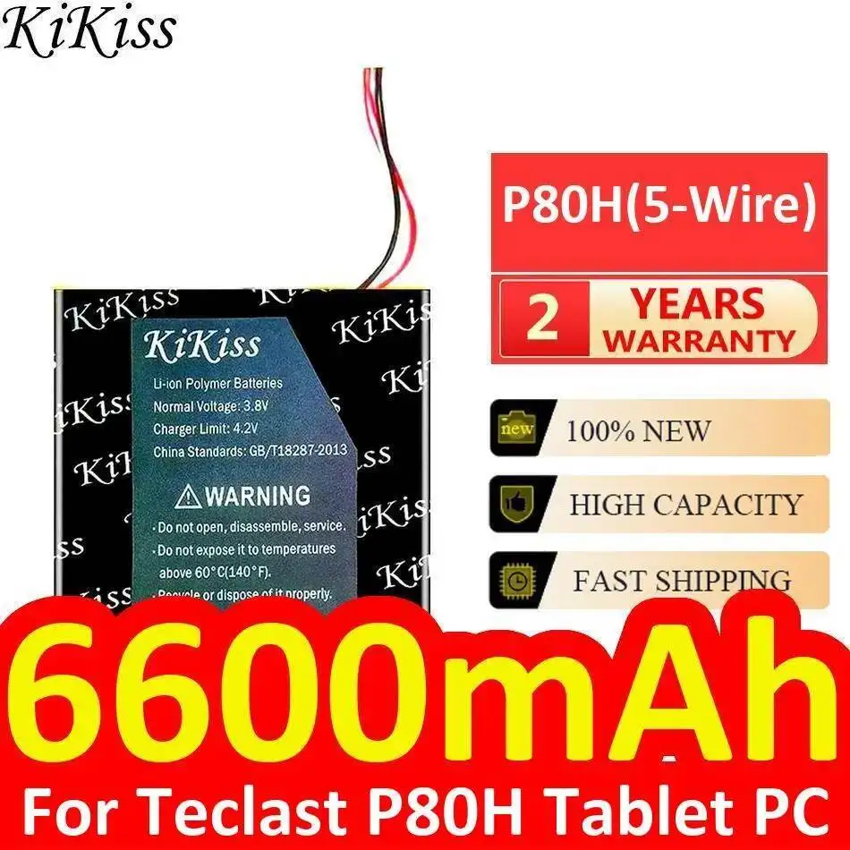 

P80H 5-проводной аккумулятор для ноутбука Teclast Tablet PC 6600 мАч, прочный
