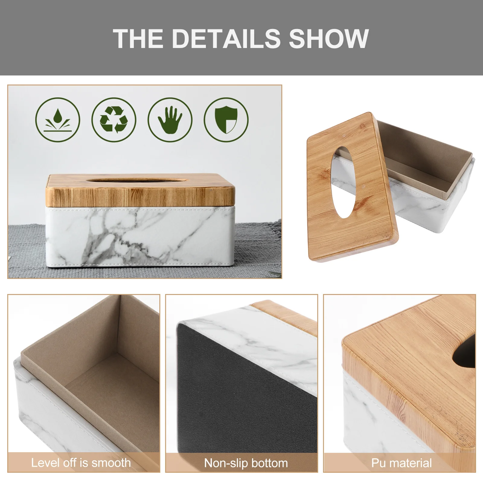 

Living Room Marbling Tissue Box Creative Design Exquisite Craftsmanship Practical Use Healthy Eco Friendly Easy Clean