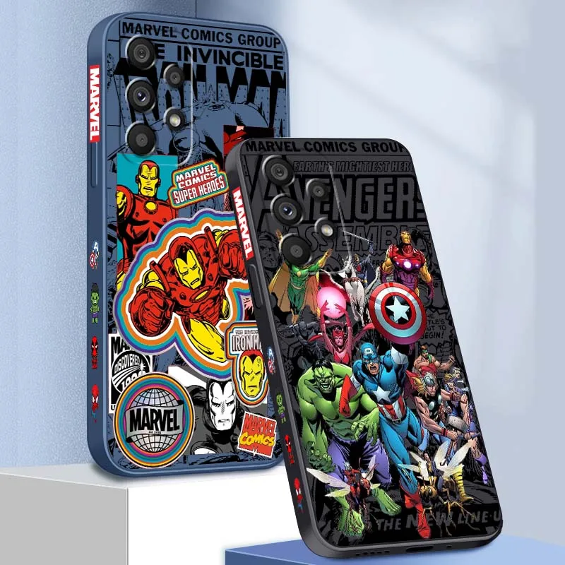 

Avengers Hero Fashion Pattern Phone Case For Samsung Note 20 Ultra A04 A05 A13 A15 A14 A12 A22 A23 A25 A42 5G Liquid Left Rope