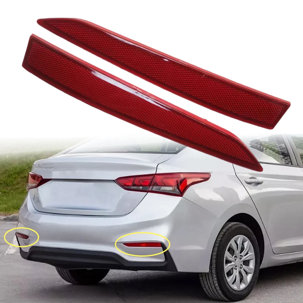 

1 Pair For Hyundai Accent 2018 2019 2020 2021 2022 Car Tail Left Right Rear Bumper Reflectors Auto Parts 92405H5000 92406H5000