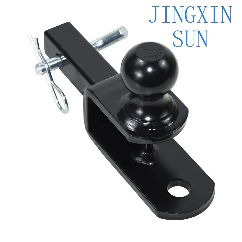 Solid steel 2-inch ball and hook pin trailer hitch ball seat for 2-inch receiver