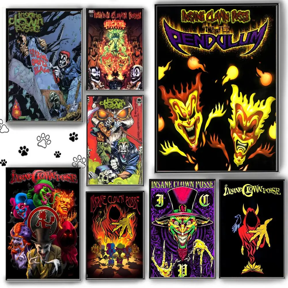 I-Insane Clown Posse Poster Peel And Stick Matte PVC Self Adhesive Removable Waterproof Frameless Bedroom Living Room Decor