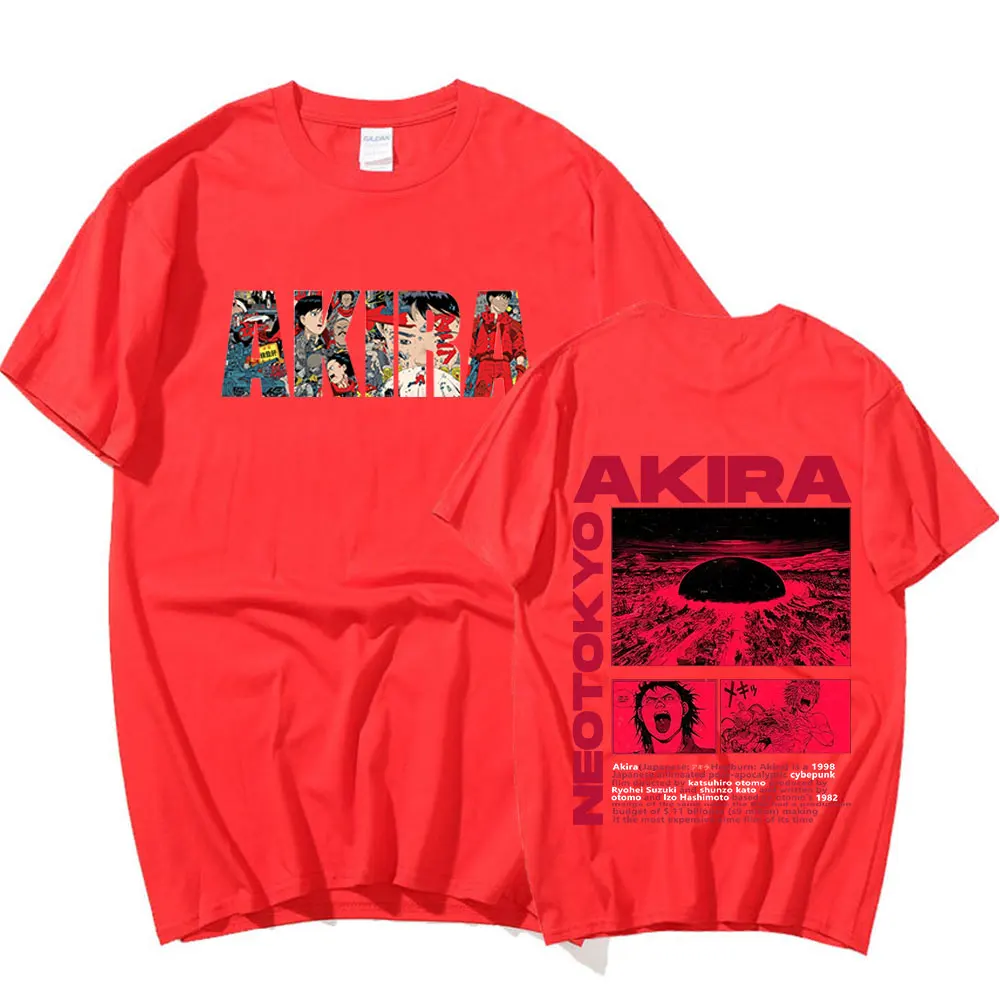 Camiseta de Anime japonés Neo Tokyo Akira para hombre, camisa de Manga corta de película de ciencia ficción Shotaro Kaneda, 100% algodón