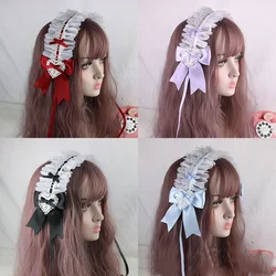 Cosplay Headdress Sweet Lovely Cute Lolita Maid Hairband Hair BandLace Ribbon Bowknot Headband Hair Accessories