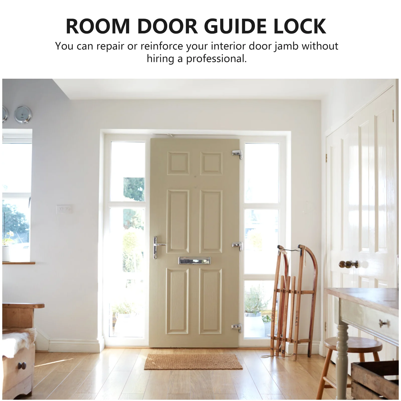 

1Set Metal Door Security Device Reinforcement Plate DIY Installation No Professional Needed Metal Door Security Device