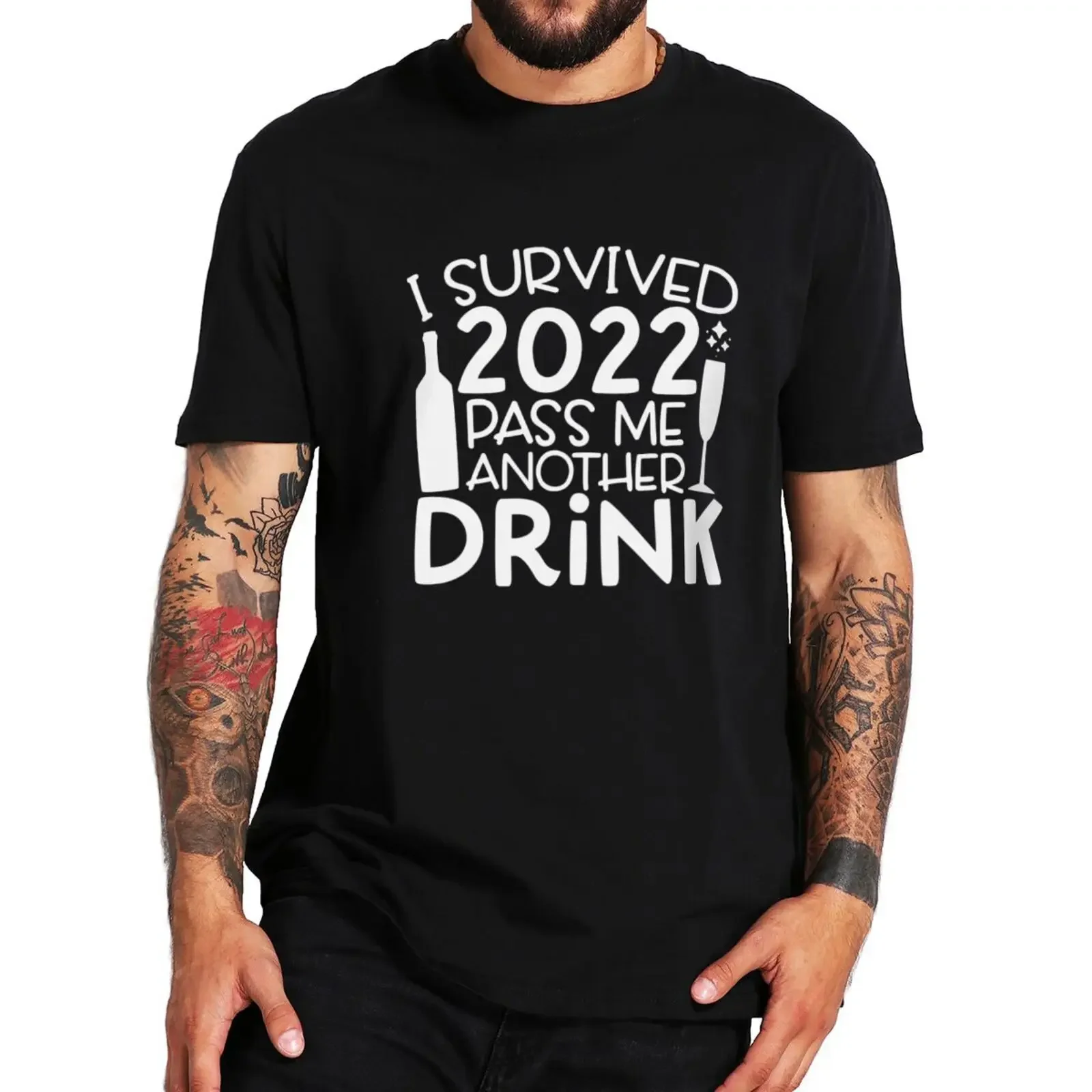 I Survived Pass Me Another Drink T Shirt Funny Humor Jokes Tops  Cotton Unisex Casual Soft T-shirts