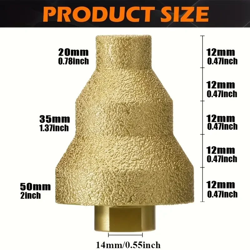 Brazed Pagoda Drill Bit Diamond Chamfer Router Tower Drill Tile Stone Rock Plate Drill Reaming Bit Edge Trimming ChamferingTools