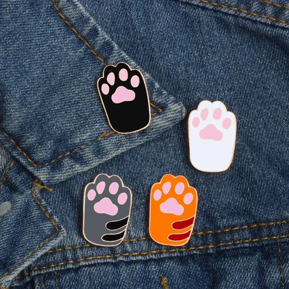 Lapel Badge Cat Claw Enamel Pin Jewelry Accessories Cartoon Dripping Oil Brooch Alloy Korean Style Metal Badge Shoes Buckle