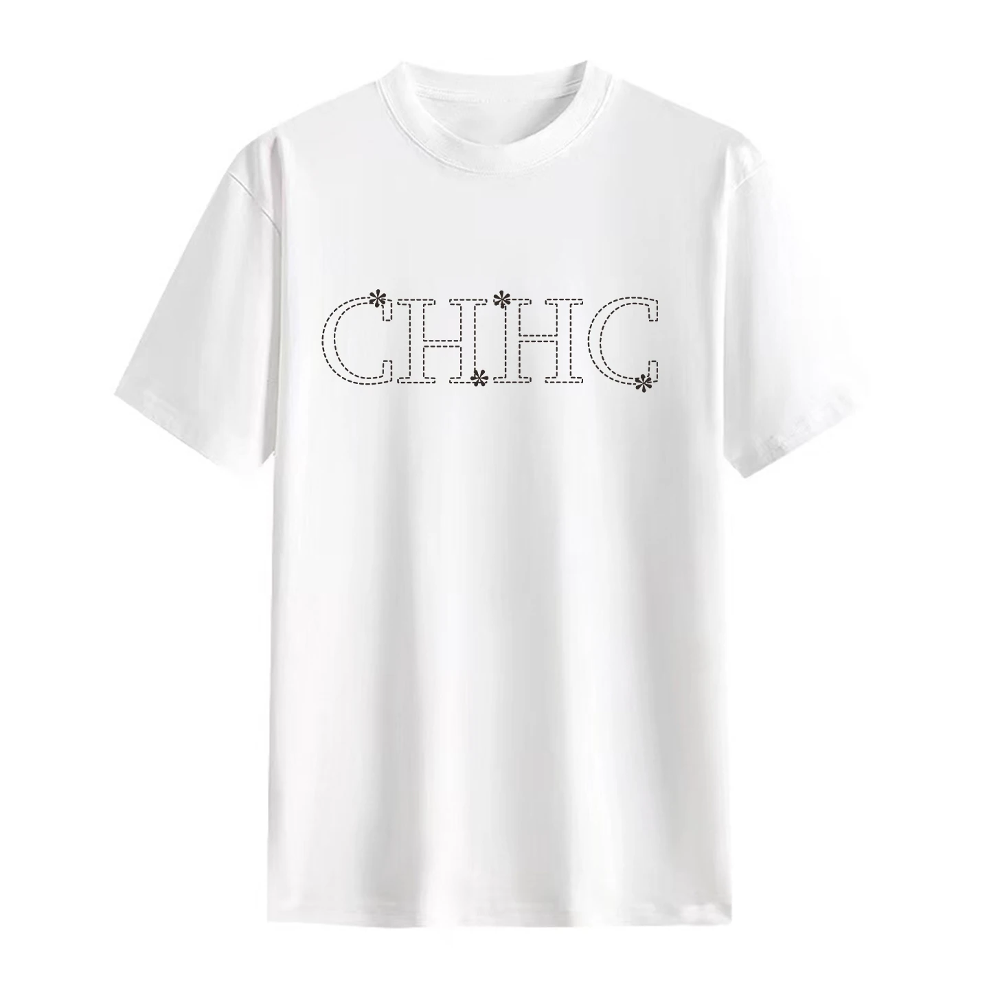 

Футболка CH с коротким рукавом и буквенным принтом, повседневная летняя модная свободная базовая футболка, уличная одежда унисекс, стильная одежда больших размеров