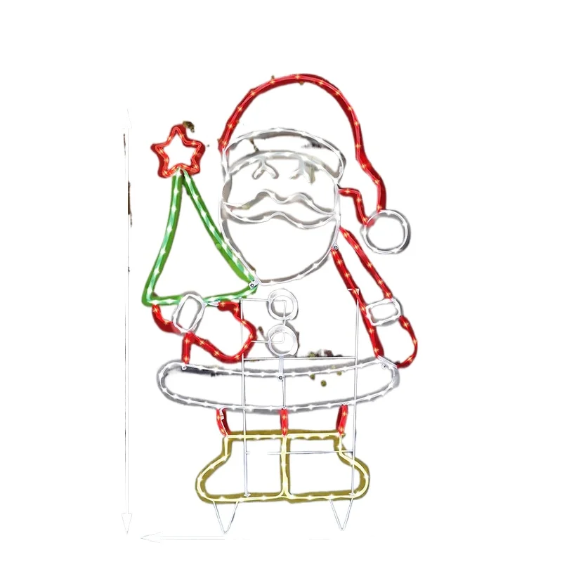 

LED Christmas lights, rainbow tube Santa Claus, Christmas tree modeling lights in hand, indoor and