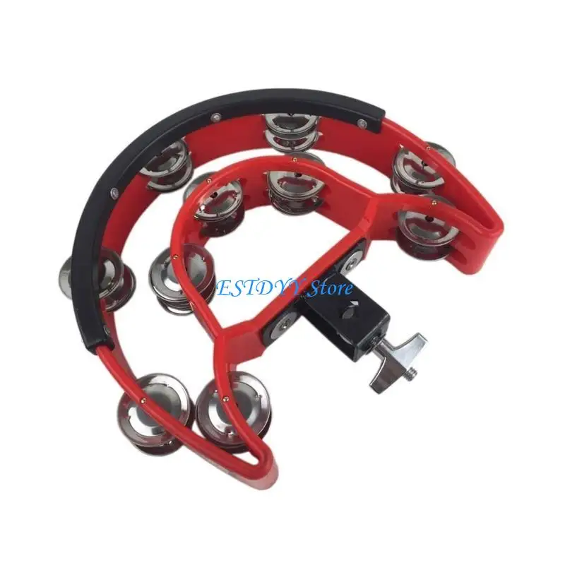 

G6DE Drum Set Tambourine with Mounting Eye Bolt Half Moon Hi-hat Tambourine