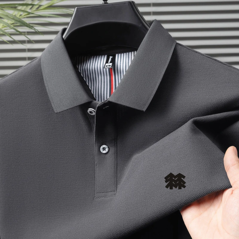 Men's Summer Leisure New Style 2026 Business Solid Color Polo Shirt Golf Shirt Multi functional Top Short Sleeve Fashionable Bre