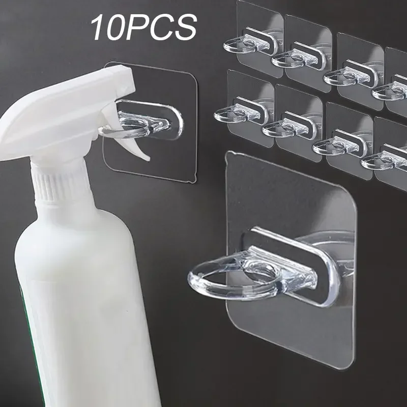 10 Stück Wand-Multifunktions-Rundhaken für den Haushalt, kein Stanzen, nahtlose Paste, Lagerregal, Küche, Badezimmer