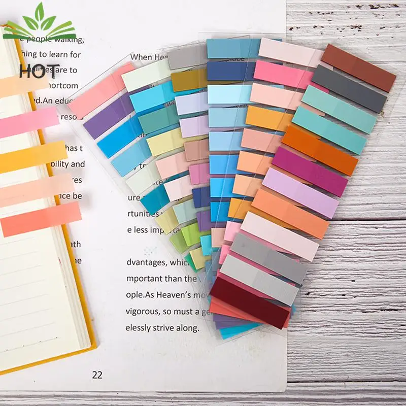 1 Set Transparent Fluorescent Index Tabs PET Sticky Note For Page Marker Planner Stickers Office School Students Supplies