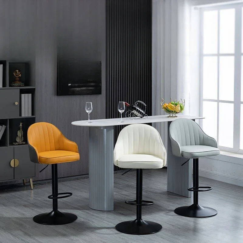 Cadeiras de Bar Pedal Tipo Italiano, Rotate Counter Stool, balcão de recepção, mobiliário moderno, luxo e luz, Pub Chaise Haute Pour Bar