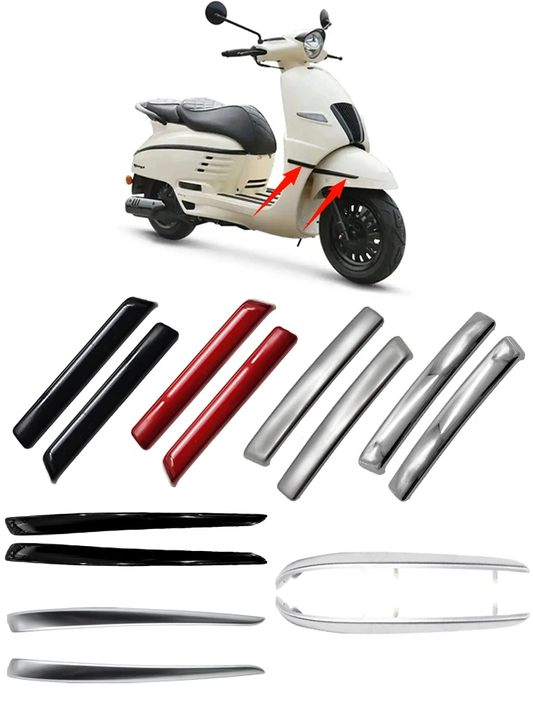 

Хромированная накладка на переднюю панель, задняя защитная накладка, украшение на переднюю грязевую плитку для Peugeot Django 150 Django 125 QP150T CXX002618-1-RH